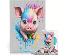 Rompecabezas de 1000 Piezas con un pequeño Cerdito de hocico vívido Ideal para armar Relajarse y Disfrutar del Tiempo Libre cumpleaños y Navidad 38x26cm