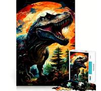 Rompecabezas de 1000 Piezas con un Rugido de T-Rex en una Colorida Jungla para Adultos y Adolescentes Recuerda armarlo Lentamente y Disfruta de un Corte preciso Arte Coleccionable (38x52cm)