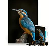 Rompecabezas de 1000 Piezas con un Vibrante Retrato de martín Pescador en una Rama Divertido Juego para ejercitar la Mente Encaje Huecos Actividad para Compartir con Seres Queridos