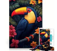 Rompecabezas de 1000 Piezas con un Vibrante tucán Entre follaje Tropical Juego Interactivo para estimular el Pensamiento Cierre Seguro sin Piezas Sueltas Desafío Mental para el hogar (38x26cm)
