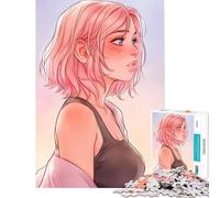 Rompecabezas de 1000 Piezas con una Chica Anime Sexy de Ojos Azules un desafío para la Inteligencia y el Cerebro Juguetes adictivos Juego Imposible Ideal para aliviar el estrés y Regalar (38x26cm)