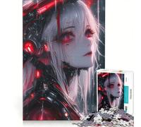 Rompecabezas de 1000 Piezas con una Dama de Anime Blanca y roja Juegos relajantes Ideal para Reducir el estrés Regalos para Amigos y Familiares 50x75cm