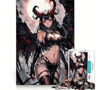 Rompecabezas de 1000 Piezas con una Hermosa Chica Demonio de Anime,Bordes Suaves,Ideal para desarrollar la Mente,divertirse y Pasar un rato Agradable cumpleaños y como pasatiempo