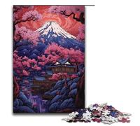 Rompecabezas de 1000 Piezas con una Hermosa Vista Nocturna del Monte Fuji Colorido y Divertido Ideal para la Familia fanáticos del Anime Regalo para Adultos de 1000 Piezas