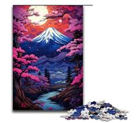 Rompecabezas de 1000 Piezas con una Hermosa Vista Nocturna del Monte Fuji para Adultos Adolescentes de 14 años en adelante. 1000 Piezas (75 x 50 cm).