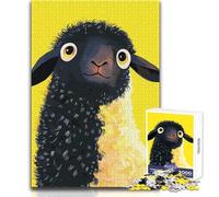 Rompecabezas de 1000 Piezas con una Linda Oveja Negra para Adultos, Ideal para Resolver Problemas creativos, un Regalo Memorable y conmovedor 38x52cm