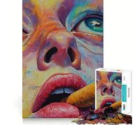 Rompecabezas de 1000 Piezas con una Mujer fumando un cigarro para Adolescentes Juego de Memoria y concentración Calidad Profesional Ideal para Recortar y Relajarse en Grupo (38x52cm)