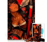 Rompecabezas de 1000 Piezas con una Mujer Tatuada y una Katana para Adultos Juguete para ejercitar la Mente Momento de Paz Arte Coleccionable de Corte nítido 50x75cm