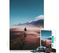 Rompecabezas de 1000 Piezas con una Persona Caminando en la Playa para Adolescentes Juego de Rompecabezas para desarrollar la Mente y calmar la Mente (38x26cm)