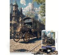 Rompecabezas de 1000 Piezas con vehículo Steampunk en un Paisaje Urbano ornamentado para Adolescentes Juguete para Pensar con sabiduría, diversión Tranquila, Corte preciso, 38x26cm
