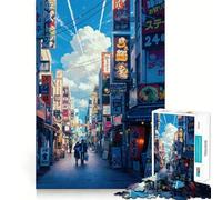 Rompecabezas de 1000 Piezas con Vibrante Escena callejera Japonesa para Adultos Juguete Que desafía la Mente Corte preciso y alineación Actividad Nocturna Divertida para Toda la Familia