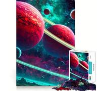 Rompecabezas de 1000 Piezas con Vibrante Escena Espacial y Planetas anillados Diversión para ejercitar la Mente Encaje Huecos Actividad para Compartir con Seres Queridos (50x75cm)