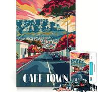 Rompecabezas de 1000 Piezas con Vibrantes Calles de Ciudad del Cabo para Adolescentes Diversión,conexión Limpia y sin interrupciones Actividad Relajante para Grupos en Interiores (38x26cm)