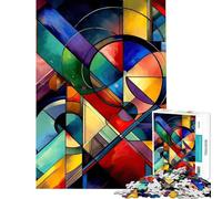 Rompecabezas de 1000 Piezas con Vibrantes diseños geométricos Abstractos Juguetes adictivos para Cultivar la Paciencia Juego práctico para Toda la Familia Regalos Divertidos Tamaño 75x50cm