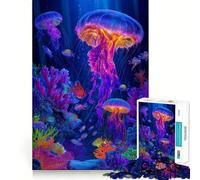 Rompecabezas de 1000 Piezas con Vibrantes escenas de Medusas y arrecifes de Coral para Adultos Juego de Habilidad Mental Corte láser para un Ajuste Actividad gratificante para días lluviosos