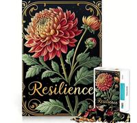 Rompecabezas de 1000 Piezas con Vibrantes Flores de Dalia en un Marco Dorado,Ideal para Adultos Un desafío Mental Corte preciso y alineación Diversión Garantizada en Familia (50x75cm)