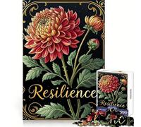 Rompecabezas de 1000 Piezas con Vibrantes Flores de Dalia y resiliencia en Marco Dorado para Adolescentes Ideal para Relajarse divertirse y Disfrutar del Tiempo Libre Un Regalo para la Temporada