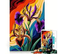 Rompecabezas de 1000 Piezas con Vibrantes Flores de Lirio en Ondas abstractas Juego Interactivo para estimular el Pensamiento con Cierre Seguro y sin Piezas Sueltas Desafío Mental para el hogar