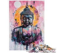Rompecabezas de 1000 piezas con vibrantes ilustraciones de Buda - Rompecabezas para adolescentes carrera de velocidad manual ideal y Navidad Un desafío para la inteligencia cerebral Juguetes adictivos