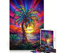 Rompecabezas de 1000 Piezas con Vibrantes Palmeras Tropicales para Adolescentes: fortalece la Memoria, estimula el Descanso y es una Experiencia Festiva Sorprendente (38x26cm)