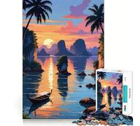 Rompecabezas de 1000 Piezas con Vista a la bahía de Phang NGA para Adolescentes, Juguete de Tren lógico, Ligero y Relajante, de Corte Suave, decoración de Pared (38x26cm)