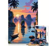 Rompecabezas de 1000 Piezas con Vista a la bahía de Phang NGA para Adolescentes Rompecabezas fácil de armar Ocio Impecable Regalo Ideal para Navidad (50x75cm)