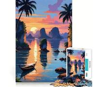 Rompecabezas de 1000 Piezas con Vista a la bahía de Phang NGA para Adolescentes Rompecabezas fácil de armar Ocio Impecable Regalo Ideal para Navidad (50x75cm)