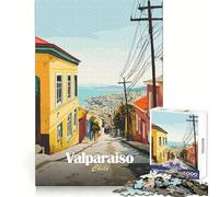 Rompecabezas de 1000 Piezas con Vista a la Calle de Valparaíso, Chile, para Adultos Entrenamiento de concentración Disfrute Tranquilo Ensambles precisos (38x26cm)