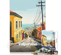Rompecabezas de 1000 Piezas con Vista a la Calle de Valparaíso, Chile, para Adultos Entrenamiento de concentración Disfrute Tranquilo Ensambles precisos (50x75cm)