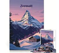 Rompecabezas de 1000 Piezas con Vista a la montaña de Zermatt, Suiza, para Adolescentes Ideal para Relajarse, divertirse y Disfrutar Un Regalo Memorable (38x26cm)