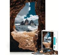 Rompecabezas de 1000 Piezas con Vista a la montaña Desde una Cueva para Adolescentes Juguete Inteligente y Divertido Arte Coleccionable de Corte nítido (50x75cm)