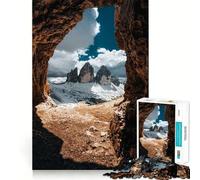 Rompecabezas de 1000 Piezas con Vista a la montaña Desde una Cueva para Adultos Juguete para aliviar la ansiedad Bordes precisos Regalo Original (38x52cm)