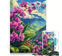 Rompecabezas de 1000 Piezas con Vista a la montaña Orchid para Adultos Mejora la Memoria Ideal para el Ocio Corte Firme Fiestas (50x75cm)
