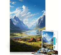 Rompecabezas de 1000 Piezas con Vista a la montaña para Adultos Desarrolla la Mente y estimula el Cerebro Bordes precisos (50x75cm)