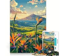 Rompecabezas de 1000 Piezas con Vista a la montaña y Ave del paraíso para Adultos Juguete de lógica Clara, Divertido y Relajante Corte Perfecto Regalo Elegante (50x75cm)