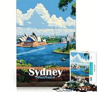 Rompecabezas de 1000 Piezas con Vista a la Ópera de Sídney para Adolescentes Juguete de lógica Fuerte para Relajarse Bordes definidos Sorpresa de cumpleaños 38x26cm