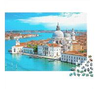 Rompecabezas de 1000 Piezas con Vista a los Canales de Venecia, Basílica de Venecia (Vista aérea), para Adultos de 12 años en adelante, Juego Educativo, decoración del hogar,38x26cm.
