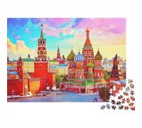 Rompecabezas de 1000 Piezas con Vista a un Lugar emblemático de Moscú: Plaza Roja de Moscú. Arte para Adultos a Partir de 12 años. Juegos educativos. Hermosa decoración. Desafío.70x50cm