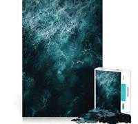 Rompecabezas de 1000 Piezas con Vista aérea de Olas del océano para Adolescentes Ideal para estimular la Memoria, Reducir el estrés y Crear un Rompecabezas de Corte Suave Regalo artístico (38x52cm)