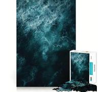 Rompecabezas de 1000 Piezas con Vista aérea de Olas del océano para Adultos Juguete Inteligente para el hogar Decoración de Pared con Corte preciso (38x26cm)