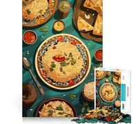 Rompecabezas de 1000 Piezas con Vista aérea de una disposición de Comida India Juguete Divertido para Resolver Problemas,Ideal para Momentos de Tranquilidad (50x75cm)