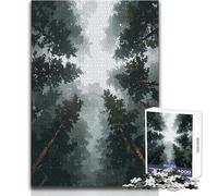 Rompecabezas de 1000 Piezas con Vista al Dosel del Bosque brumoso para Adultos y adolescentesJuego Creativo de resolución de problemasIdea de Regalo Memorable y conmovedoraTamaño 38x52cm