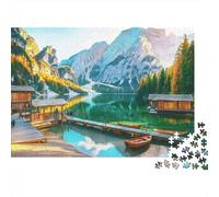 Rompecabezas de 1000 Piezas con Vista al Lago y la montaña. Muelle del Lago, Paisaje de montaña. para Adultos de 12 años en adelante. Juego Educativo. Decoración del hogar. Reto52 x 38 cm