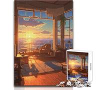 Rompecabezas de 1000 Piezas con Vista al mar y Puesta de Sol, una Forma Relajante de llenar el Tiempo Libre, Corte preciso y consistente, Juguete de Juego, tamaño 50x75cm