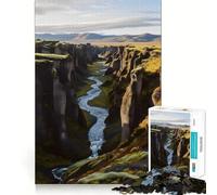 Rompecabezas de 1000 Piezas con Vista de Islandia Juego de Bordes Juego cognitivo Divertido Juego Lento Diversión navideña Exhibición artística (50x75cm)