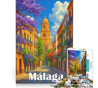 Rompecabezas de 1000 Piezas con Vista de la Calle de Málaga para Adultos Juego Educativo difícil y desafiante 50x75cm