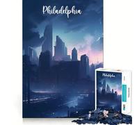 Rompecabezas de 1000 Piezas con Vista de la Ciudad de Filadelfia para Adolescentes, Juguete de lógica Mental, Escape Tranquilo, Arte de Bordes Finos, Coleccionable (38x26cm)