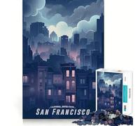 Rompecabezas de 1000 Piezas con Vista de la Ciudad de San Francisco para Adultos Mejora la Memoria Divertido y Relajante Bordes Afilados Regalo Ideal para Las Fiestas (50x75cm)