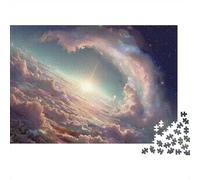 Rompecabezas de 1000 Piezas con Vista de un Paisaje cósmico nuboso: Cielo arremolinado, Amanecer, para Adultos de 12 años en adelante. Juego Educativo para la decoración del hogar. Regalo 70x50cm