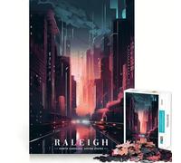 Rompecabezas de 1000 Piezas con Vista del Horizonte de Raleigh para Adultos Fortalece la Memoria Divertido y Casual Bordes limpios Regalo clásico (50x75cm)